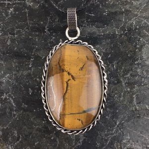 Tiger’s Eye Stone Pendant Necklace